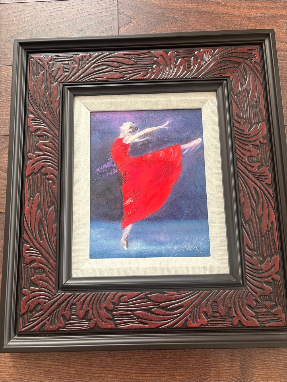 Elegant Ballerina Wall Art – Red Dress Dance Print